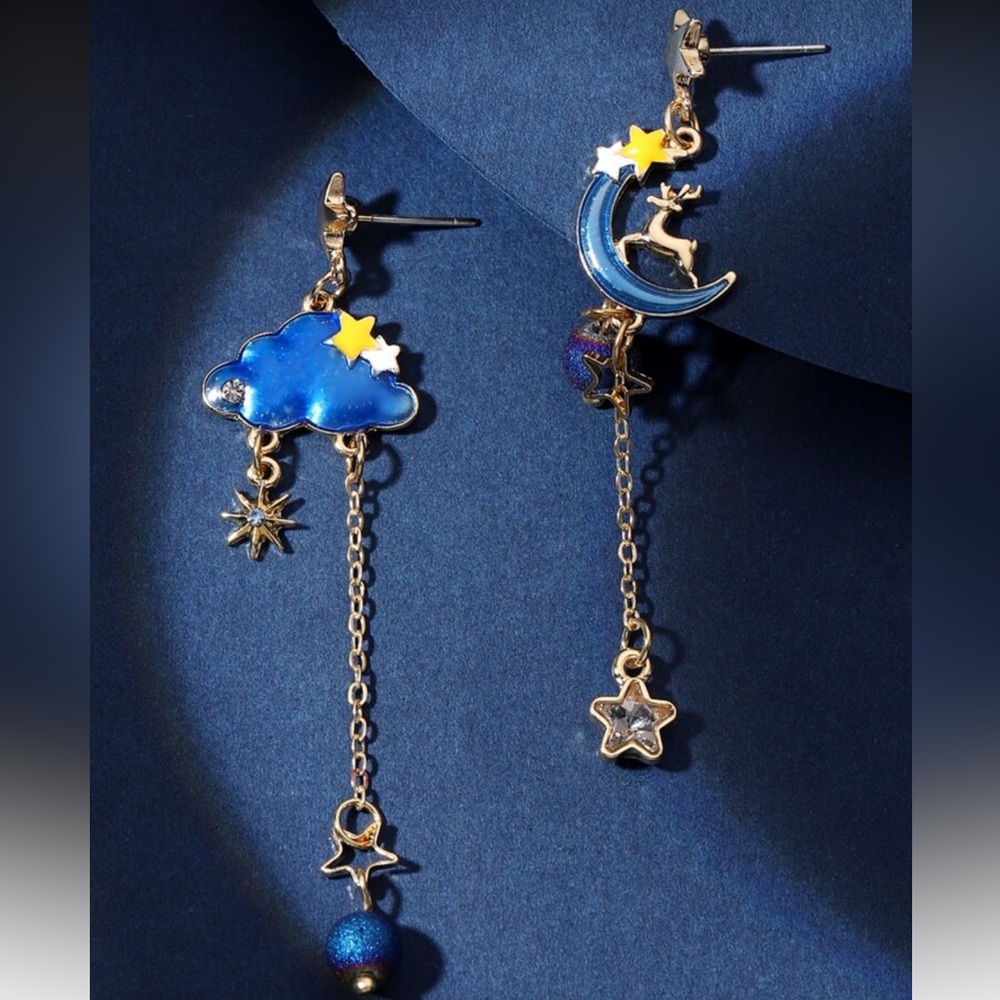 Celestial Moon & Cloud Dangle A1629 - image 2